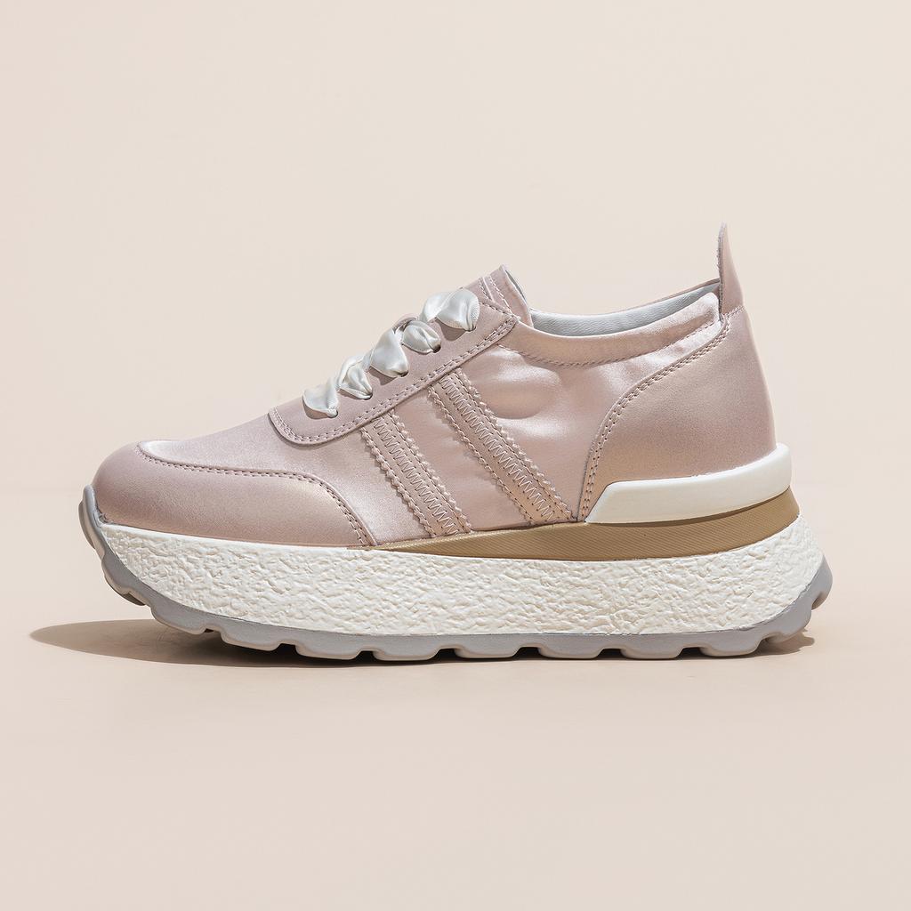 Daddy shoes women's summer new silk and satin inner heightening thick-soled breathable casual sports shoes