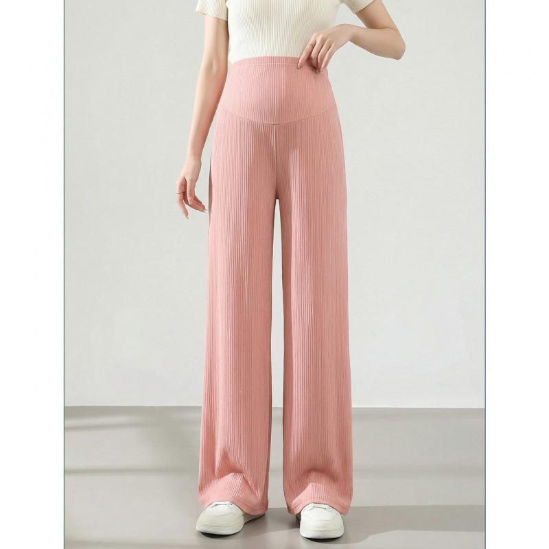 

Maternity Wide-Leg Ice Silk Pants - Summer Thin, Belly Support, Air Conditioning Proof, Slimming, Draping, Casual Long Pants XL (130-145 lbs)