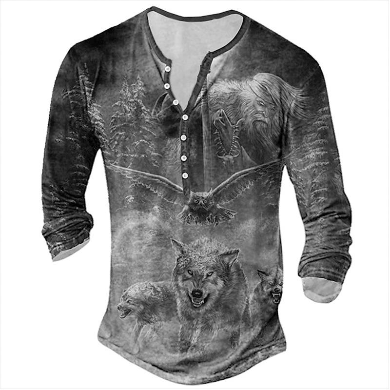 

Мужская одежда весна осень футболка с длинным рукавом 3D цифровая печать спортивные топы футболка XL