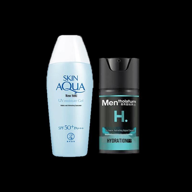Набор Mentholatum Sunplay Солнцезащитный крем SPF50+ и Увлажняющий гель для мужчин