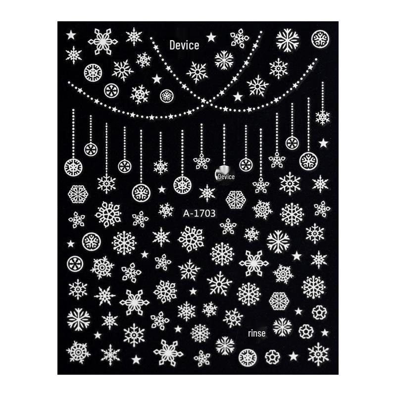 Autocolante de Crăciun 3D Laser Argint Ren & Fulg de Nea