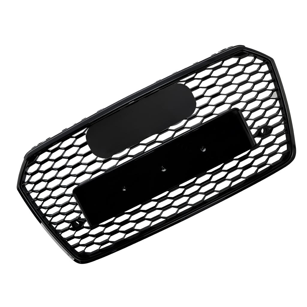 RS7 Style Honeycomb Front Bumper Grille Grill Fit A7 C7 S7 2016-2018 Black