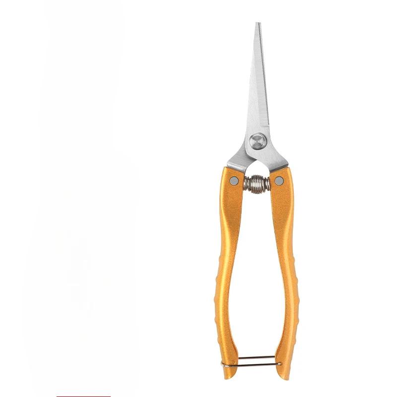 Stainless Steel Fruit Picking Pruning Shears, Gardening Shears, Serrated Zinc Alloy Grip Pruning Shears with Thick Branches