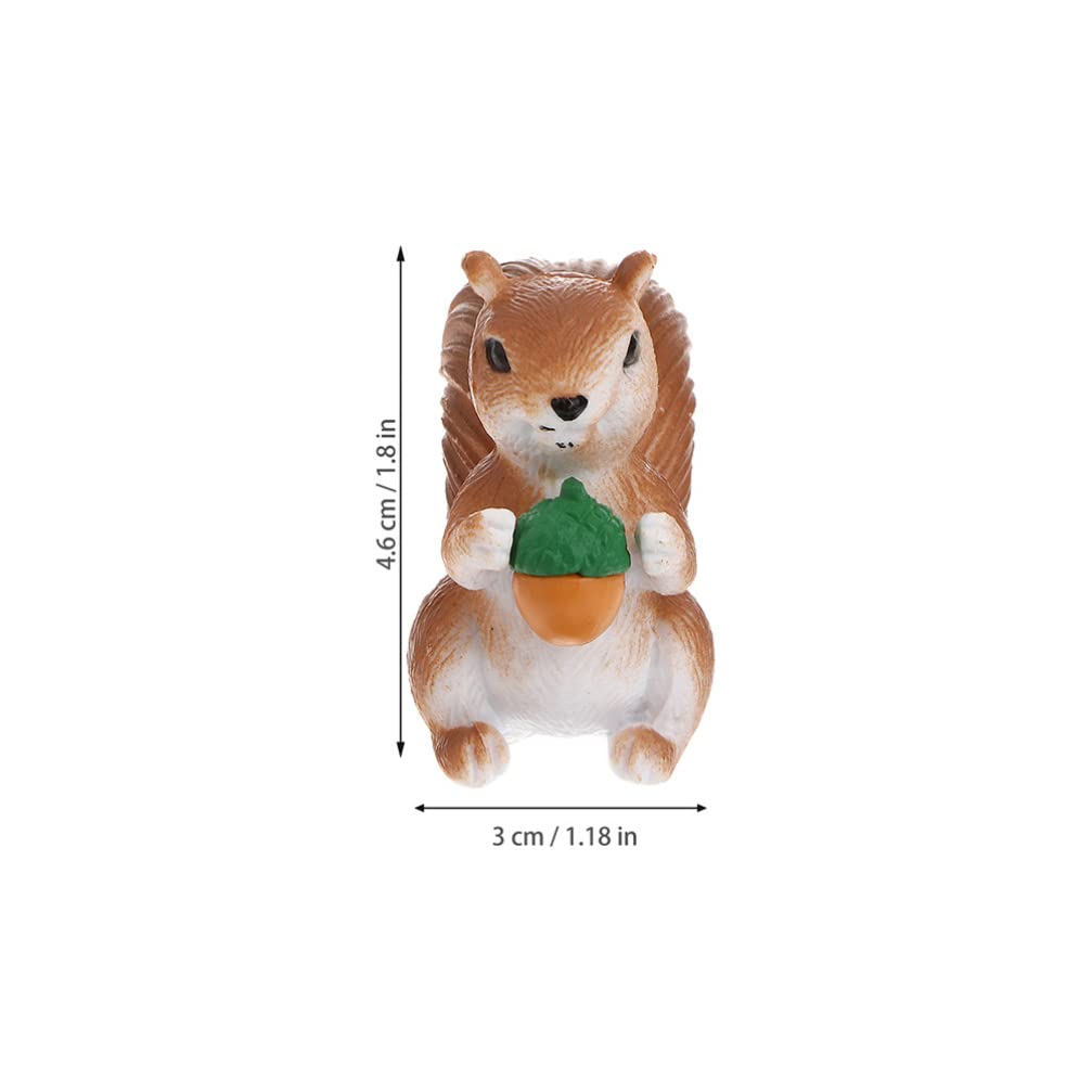 OUNONA Squirrel Figurine PVC Micro Landscape Miniature Garden Tabletop Indoor and Outdoor Cute Animal Figures 8-Piece Set, Decorations, Decor, Use,
