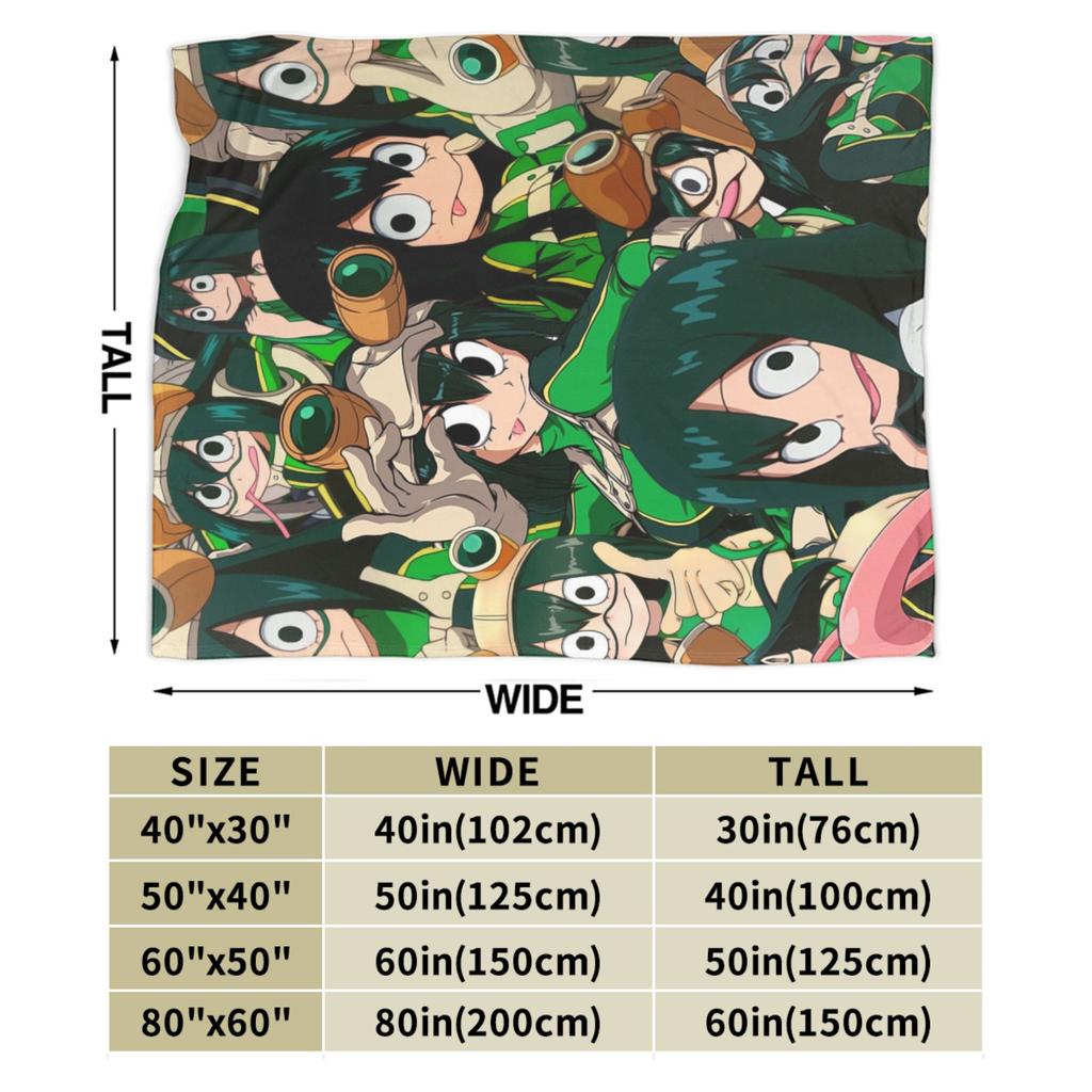 Tsuyu Asui Froppy Tribute Blanket Boku no My Hero Academia Midoriya Izuku Deku Katsuki Flannel Throw Blanket for Home Decoration