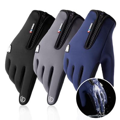 Unisex Winter Winddicht Wasserdicht Touchscreen Reißverschluss Warm Radfahren Skifahren Handschuhe