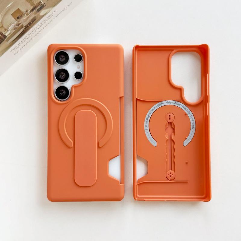 Case for Samsung S26 S25 S24 ULTRA Skin-feeling Stent Protective Cover Shock Proof Anti-Fingerprint Tough Case With Holder Plain