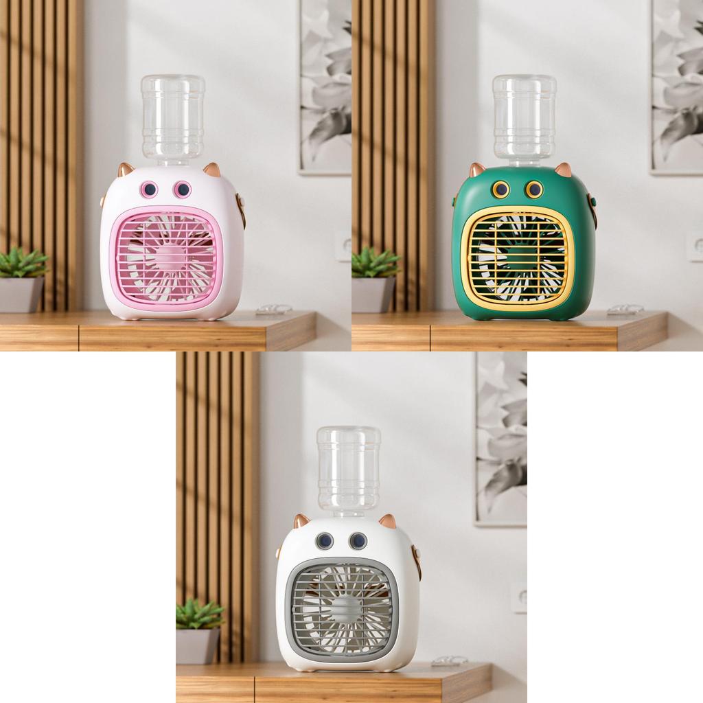 Tragbarer Mini Monster Dual-Sprüh-Befeuchtungsventilator Leiser wiederaufladbarer Schreibtischventilator