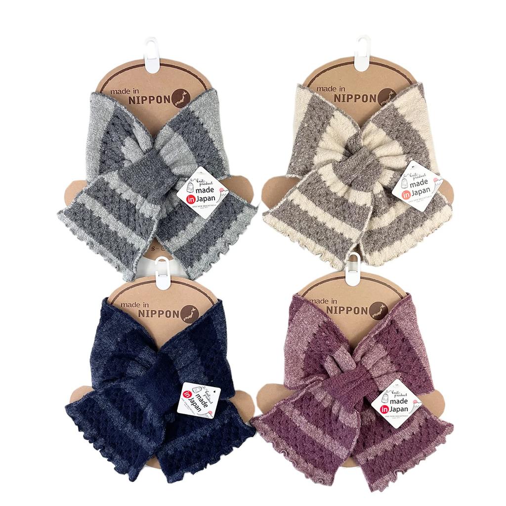 TERAICHI Wkładka na szyję Mały szalik na szyję z siateczkową obwódką Mini szalik dla kobiet Cieplejszy, Cieplejszy, Szalik, Wzór krzyżowy, (Beżowy)