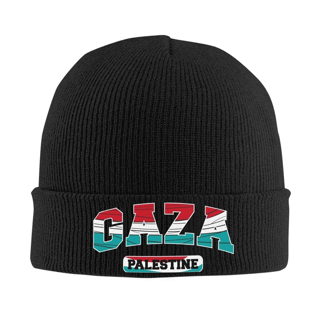 Gaza City Palestine Knit Hat Y2K Cool Caps Men Women Kpop Beanie Hats Spring Graphic Head Wrap Bonnet Hats