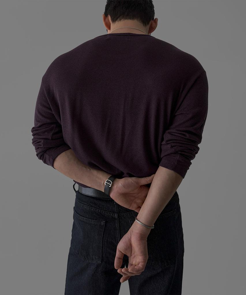 Baulopeulodeogteu Wool Fluid Knit Tee [Burgundy]