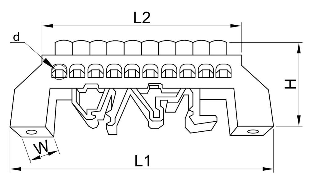 Insulated Busbar (N/Pe), Blue 100A, 8×12Mm, 8P, Ip20
