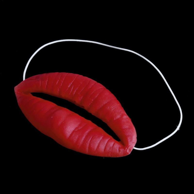 Jokes Sausage Red Lips Funny Photo Props Thick Halloween Funny Horror Latex Mask Prank Stuff Cosplay Party Props Big Red Mouth