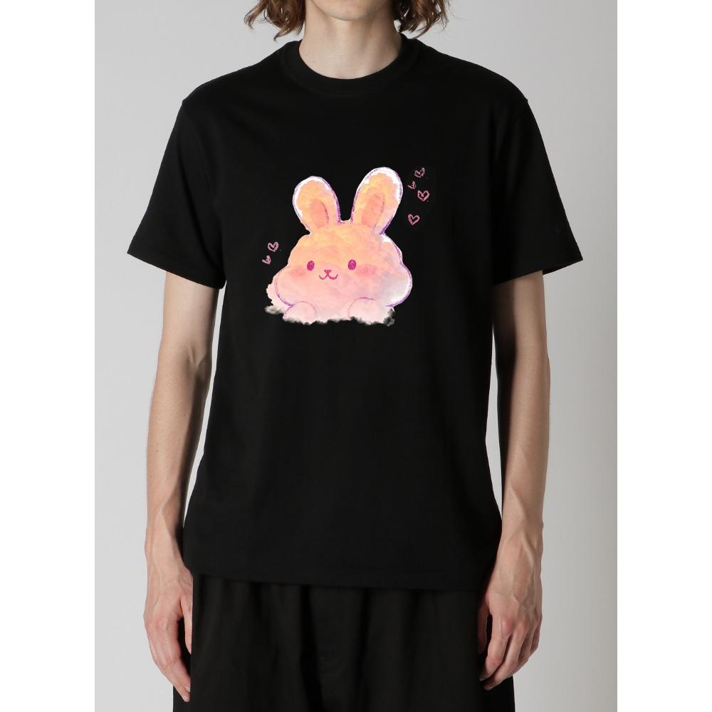 Cute Rabbit T-Shirt Funny Rabbit Clouds Gift Shirt Unisex Crew Neck Short Sleeve Graphic Tee Tops