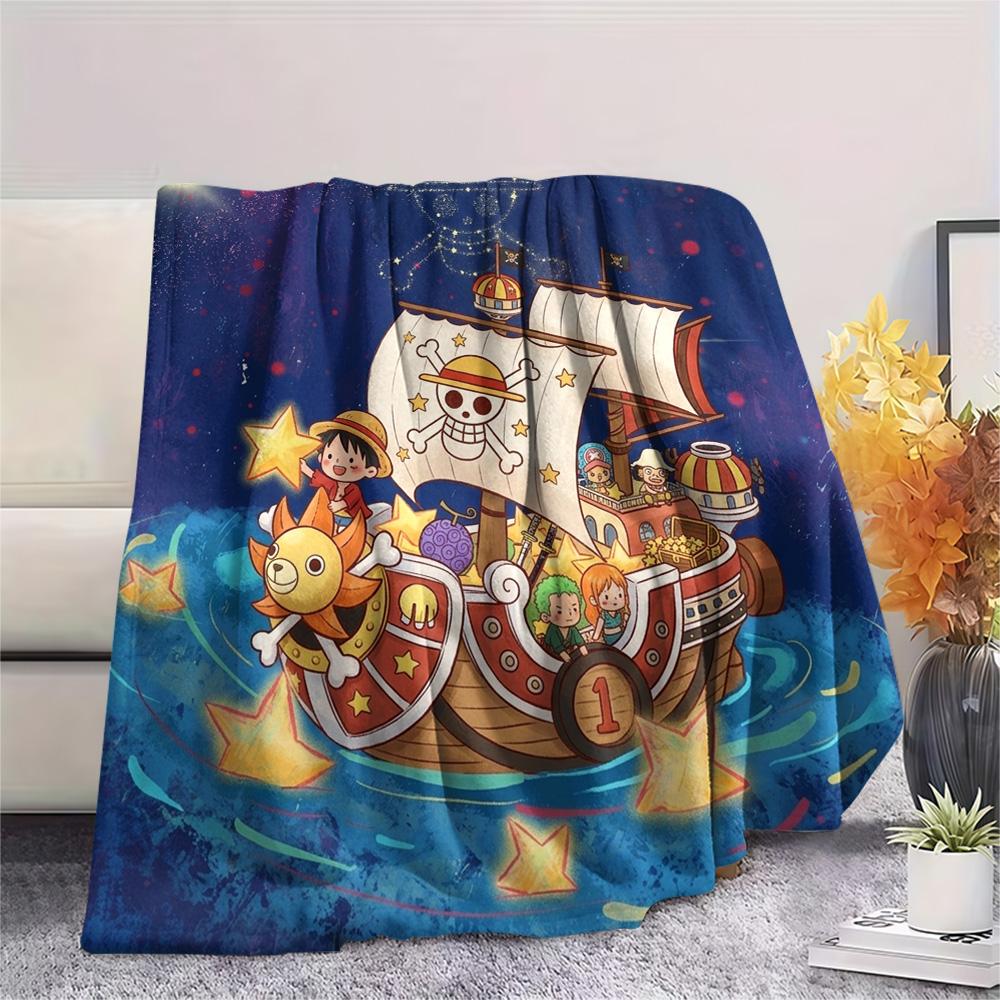 One Piece Luffy Print Flannel Blanket, Ultra Soft High Quality All Seasons Warm Throw, Home Decor Cozy Blanket, Perfect Christmas Gift