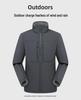 Unisex Waterproof Windproof Softshell Jacket with Stand-Up Collar for Outdoor Activities