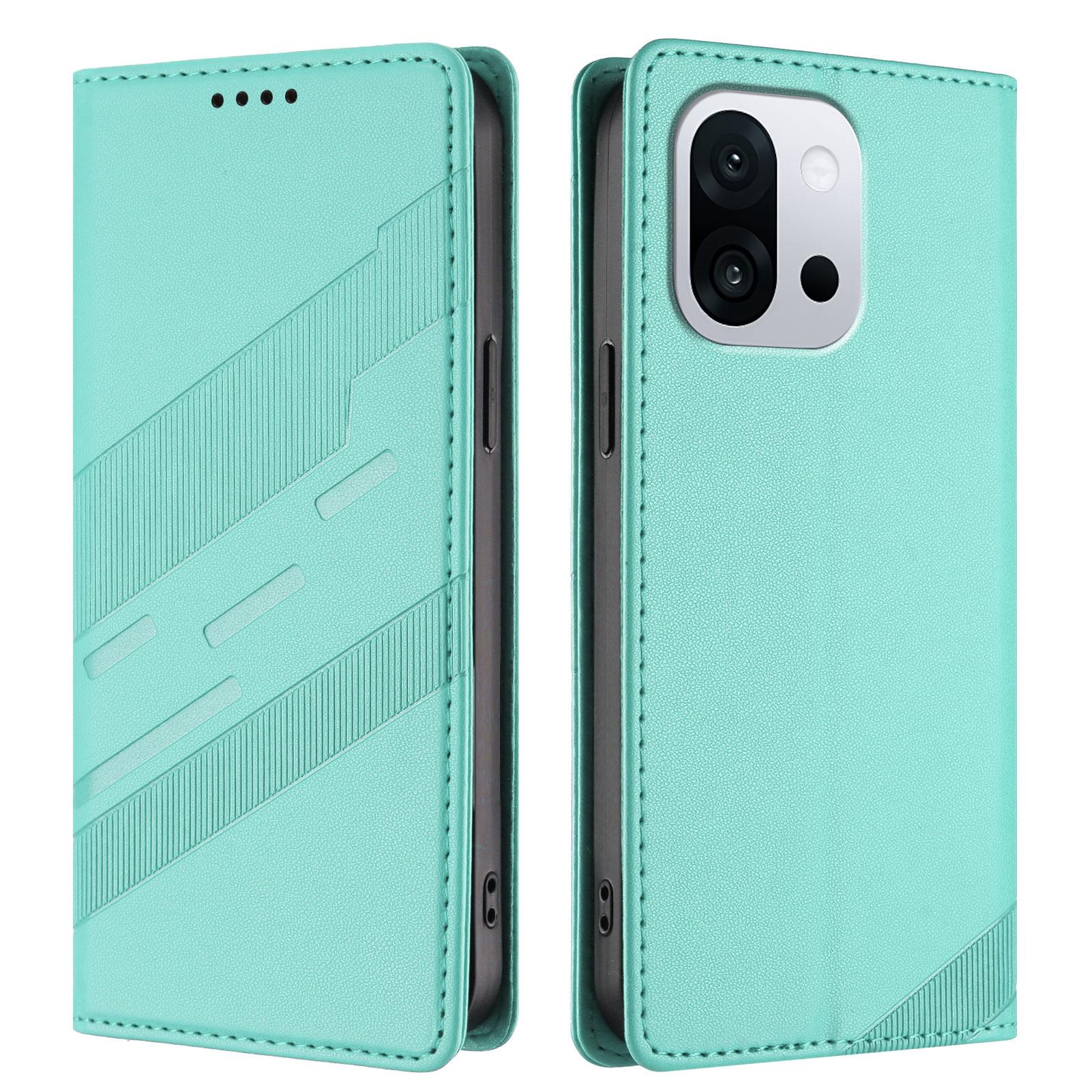 

For OnePlus 13T 5G Phone Cases Punk Style Imprinted Wallet Stand Leather Cover Mint Green