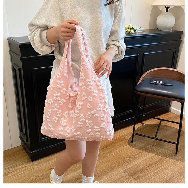 Canvas Bags Design Sense Summer New Bags Simple Flower Shoulder Bags Tote Handbag Bags