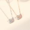 Necklace Pink Diamond Swan Pendant Korean Version Versatile Ins Zircon Accessories Premium Durable Quality Useful