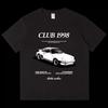 American Retro Car Print Short-sleeved Loose T-shirt Men's and Women's Summer Tide Brand Half-sleeved Hiphop Top Men T Shirt