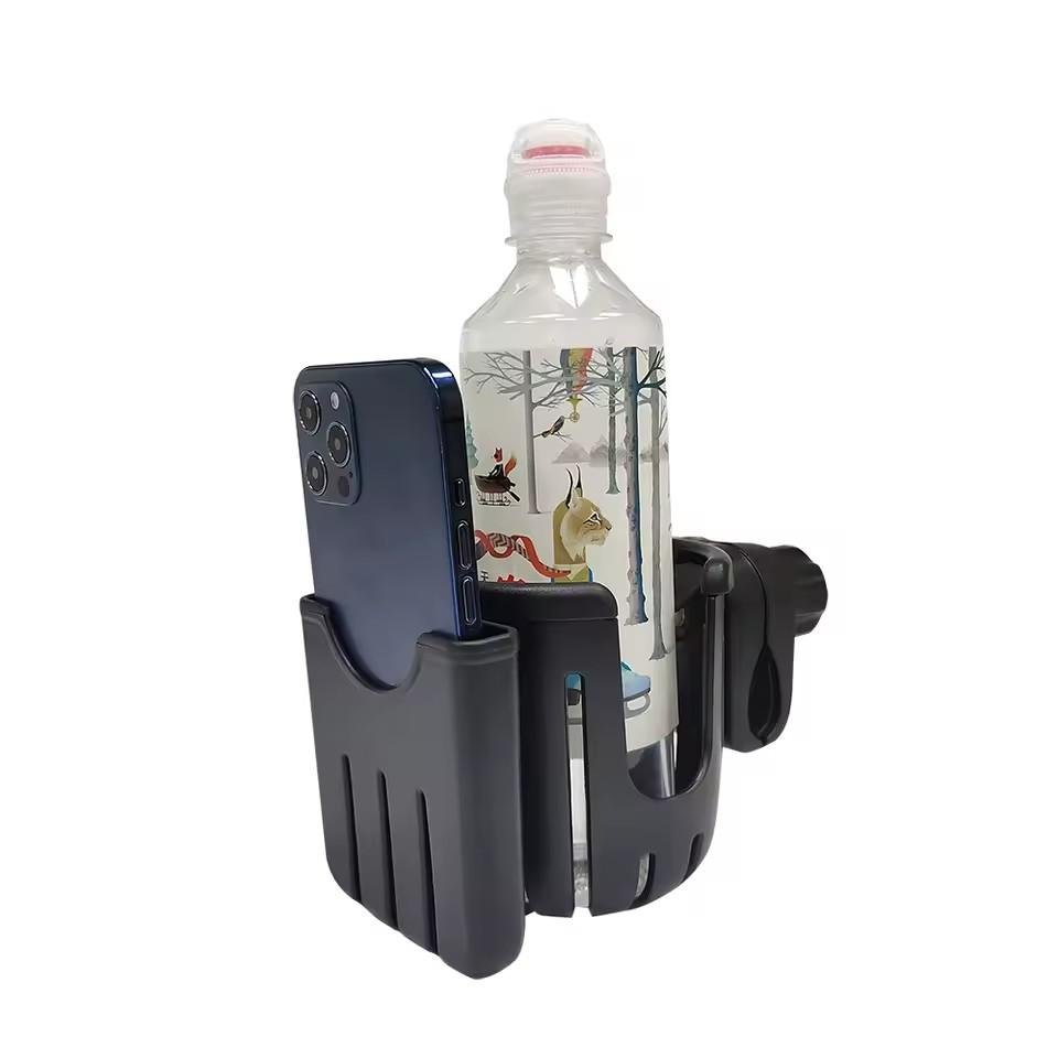360° Rotatable Universal Baby Stroller Cup & Phone Holder, Milk Bottle Rack, Multifunctional Pram Cart Accessory for Baby Stroller
