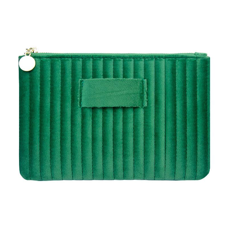 

2026 Вельветова косметичка стьобана з вертикальною смужкою замшева клатч-сумка жіноча преміум-класу багатофункціональна маленька сумка для зберігання дрібниць 21CM*1CM*14CM