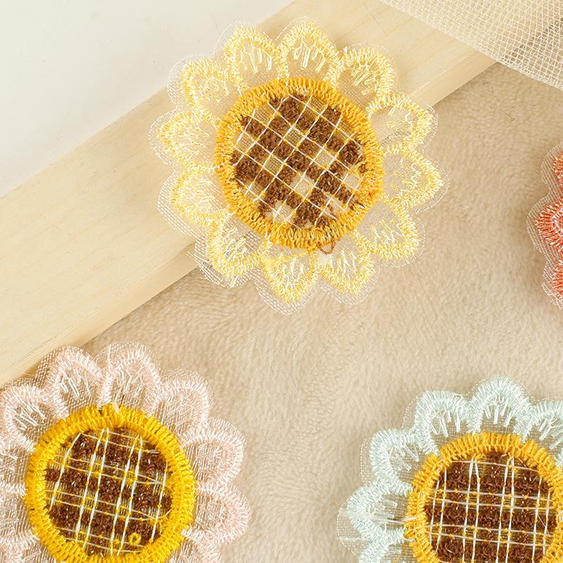 Computer Embroidery Label Lace Sunflower Cloth Label Clothing Accessories Hand Account Diy Accessories Badge Accessories Embroidery Cloth Sticker