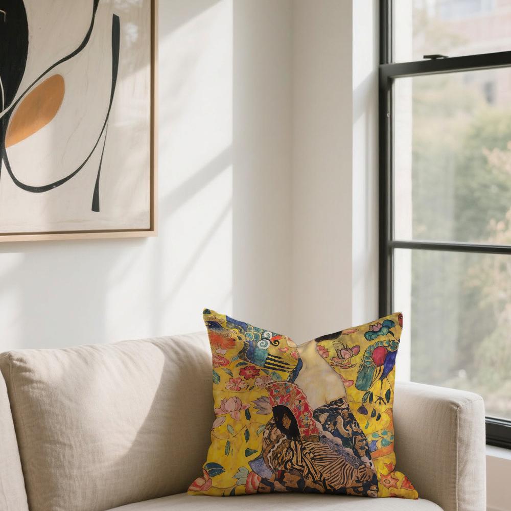 Cushion Cover For K-Klimt Sofa Car Office Cafe Soft And Comfortable Double-Sided G-Gustav Art Printing Pillow Cover