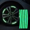 Car Wheel Rim Reflective Stickers 20 Pieces Self Adhesive Luminous Strips for Vehicle Decoration and Safety Visibility At Night