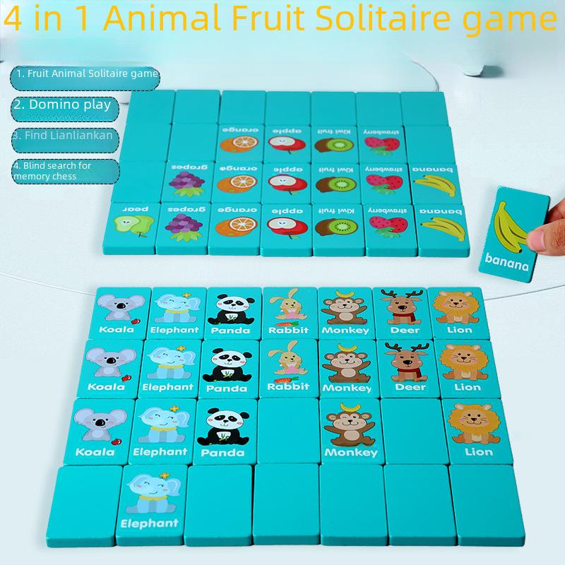 Wooden Connect-the-Dots Dominoes: Children's Logic Training Toy