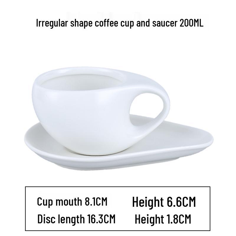 European Latte Art Cappuccino Cup & Saucer Set - White Ceramic Tea/Coffee Cup for Hotel Guest Room