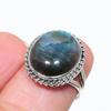 Natural Labradorite Gemstone 925 Solid Sterling Silver Jewelry Ring Size 6 u6R80