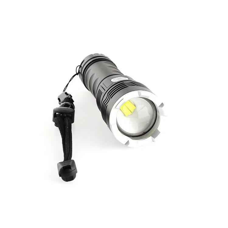 Portable USB Rechargeable LED Flashlight with Zoom, Long Battery Life, and Strong Outdoor Range