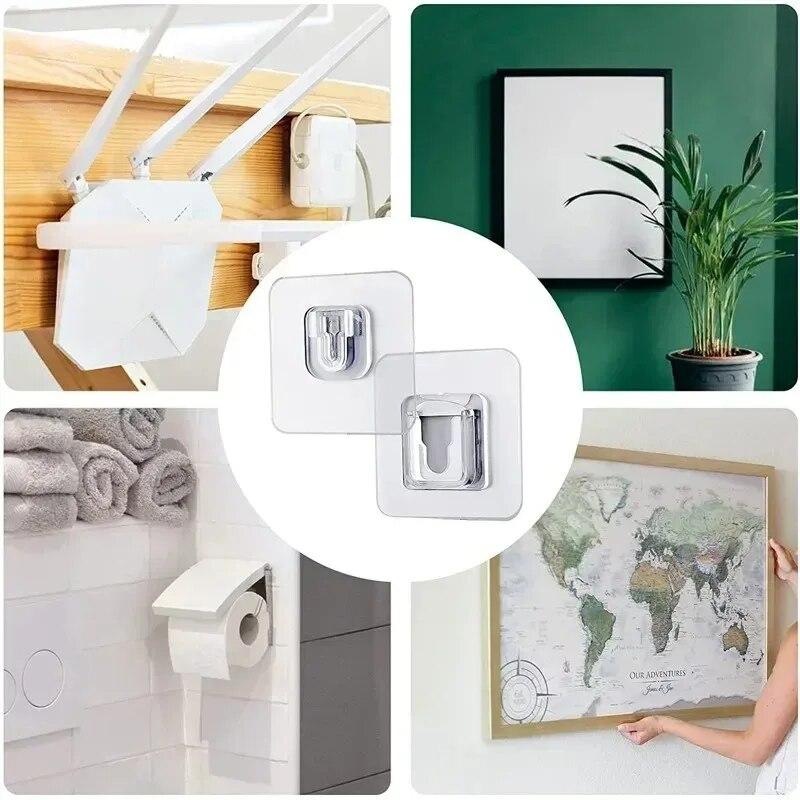 5/0 pairs of traceless snap fasteners unperforated plug hooks firmly fixed on the router fixed wall hooks storage buckles