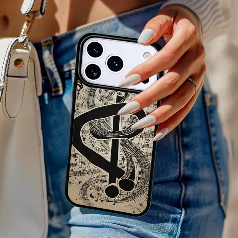 Music Note Musical Treble Clef Soft Phone Case For iPhone 17 Air 14 15 13 12 Max Cover For Apple 16e 11 Pro Max Plus Coque