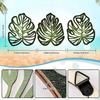 3pcs DIY Wooden Palm Leaves Wall Art Vintage Green Leaf Plant Decor Hanging Accents for Home Bathroom Office