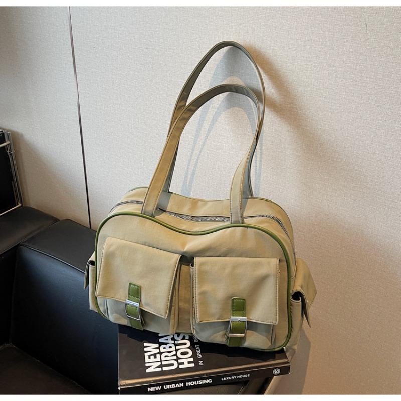 New handbag large capacity nylon cloth bag women's tote bag solid color multi-bag underarm shoulder bag