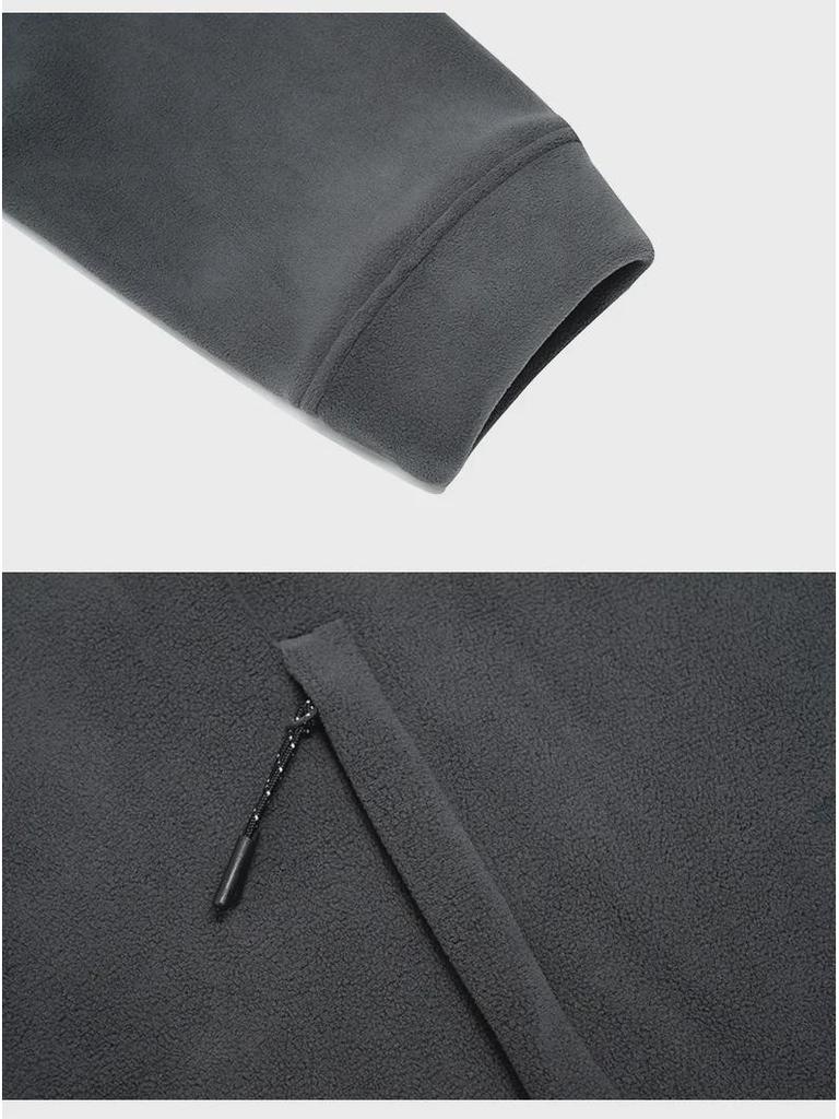 Ao Li Men's Large Velvet Stand Collar Sweater - Winter Thickened Simple Cardigan, Solid Color, All-Match Loose Jacket