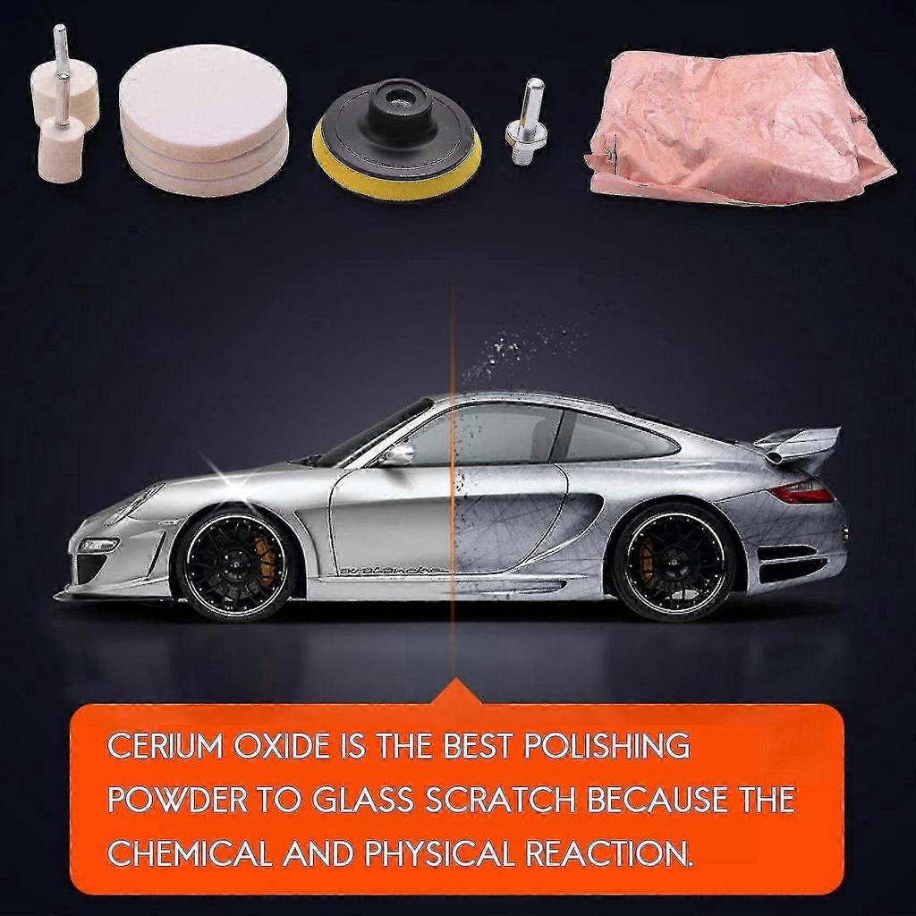 8pcs 120g Cerium Oxide Glass Polishing Kit For Deep Scratch Remover For Windscreen Windows Glass Cl A less