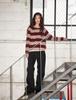 FLATWAVE IN SEOUL Noor Wool Stripe Round Knit Taupe/Wine