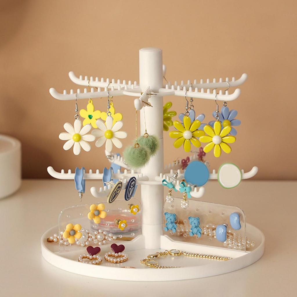 Jewelry Display Stand Hanger with Storage Tray Multifunctional for Hair Accessories Dresser