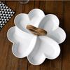 Heart-shaped Ceramic Plate Multi-frame Fruit Plate Salad Bowl Snacks Platter Dried Fruit Tray Dessert Cake Pan Decorative Plates