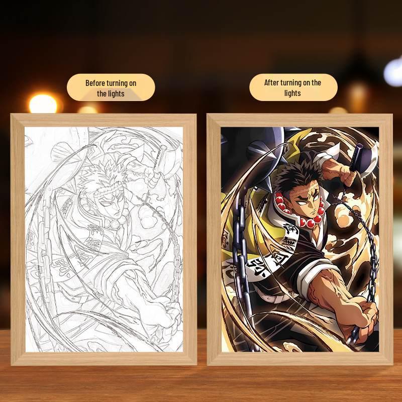 Demon Slayer Anime Series Light Painting Night Light - Creative Ornaments