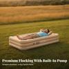 Flocked Mattress with Built-in Pump | Inflatable Pillow,