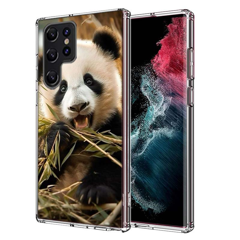 Panda Baby, Giant Panda Family Capa Phone Case For Samsung S26 Ultra S25 Edge Galaxy S23 S21 S20 S24 FE S22 S10 Plus Cover Clear