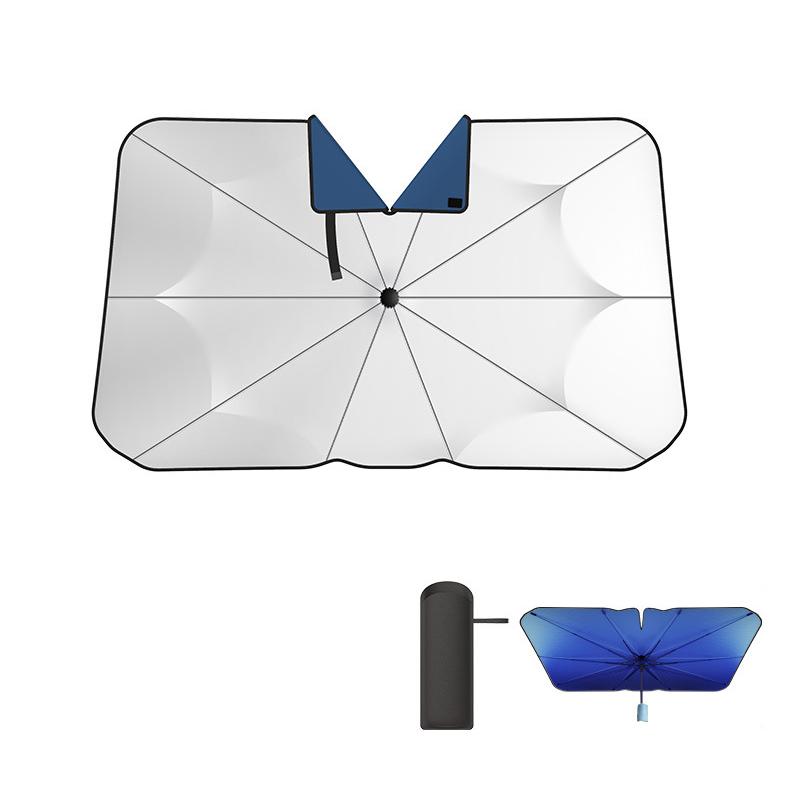 New Car Windshield Sunshade Umbrella Celadon Handle Opening Design  Front Windshield Parasol V-shaped for EV Sun