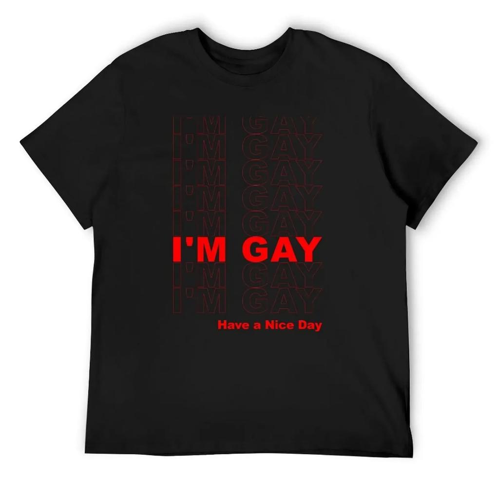 I'm Gay_ T-Shirt valentines clothes vintage clothes summer top custom t shirt black t-shirts for men