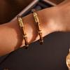 Qiong Yao Copper Bamboo Joint Enamel Bracelet: 18K Gold-Plated, Hand-Painted, Openable, Autumn/Winter Jewelry
