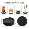 6Pcs High Quality 10cm Diameter Silicone Coasters with Holder Heat Resistant Cup Coasters Non-Slip Waterproof Table Mat
