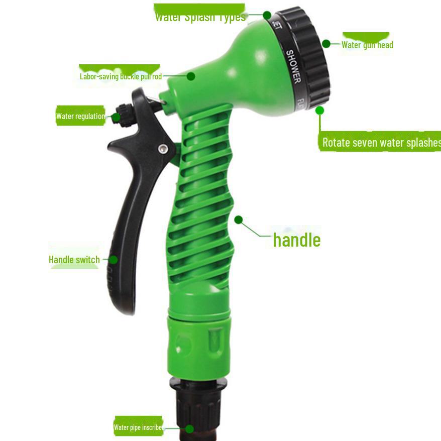 High-Pressure Car Washing Water Gun Set with Telescopic, Anti-Freeze Hose